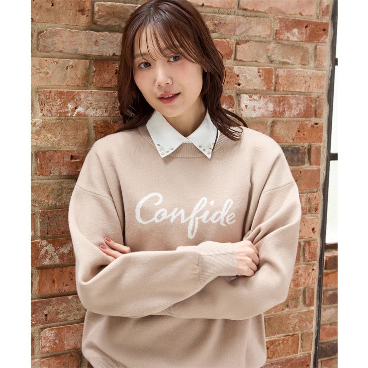 付け衿 パールビジュー レギュラーカラー | Honeys | 詳細画像4 