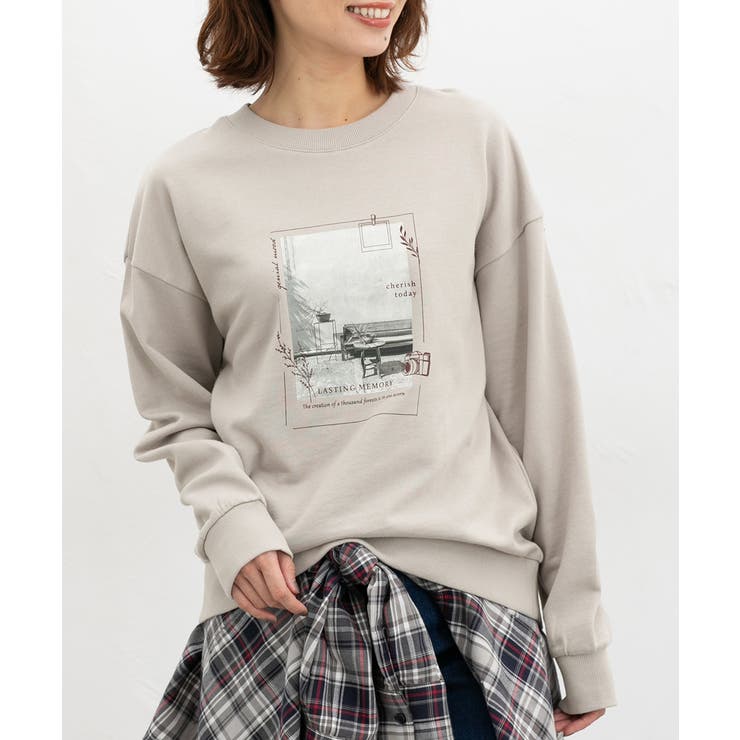 グレージュ | トップス スウェット 長袖 | Honeys