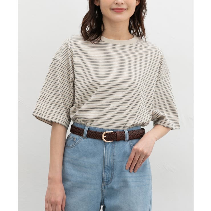 ベージュ×オフ | トップス Tシャツ 半袖Tシャツ | Honeys