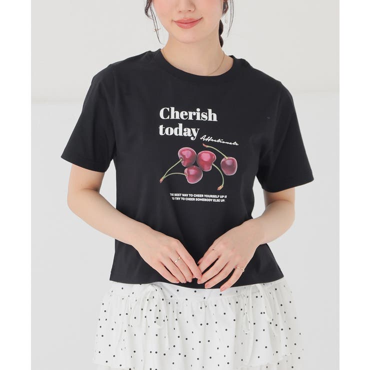 ブラック | トップス Tシャツ 半袖Tシャツ | Honeys