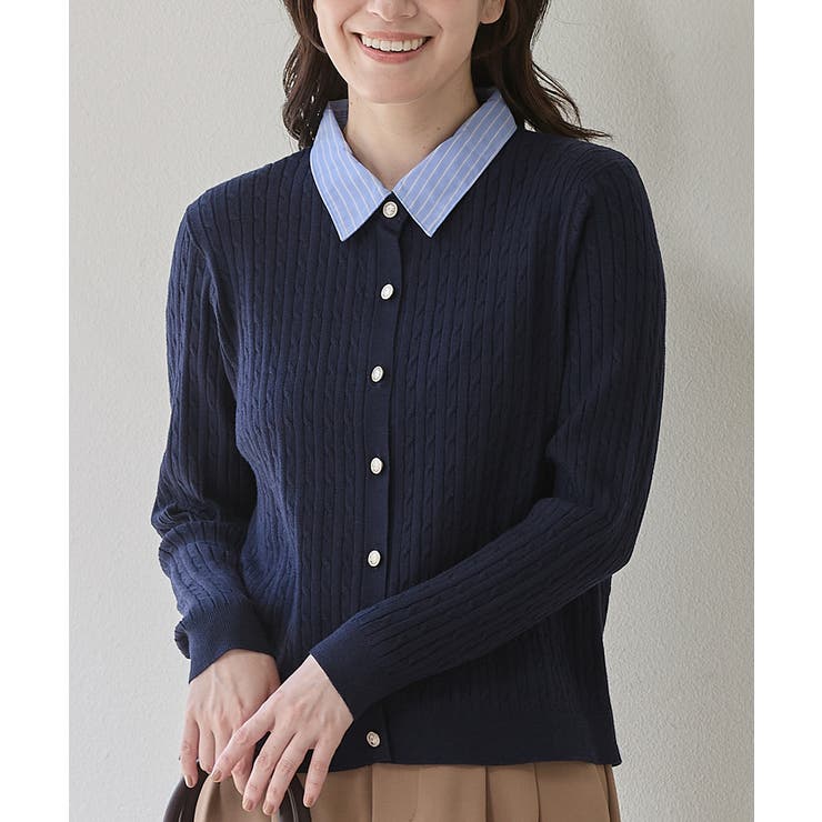 ネイビー | トップス カーディガン 長袖 | Honeys