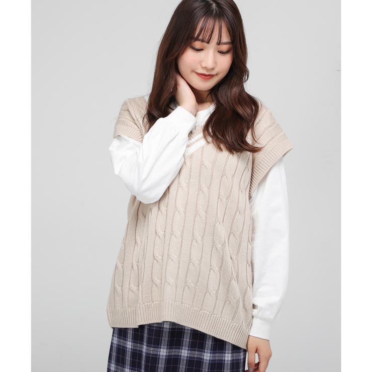 トップス ベスト ニットベスト[品番：HNSW0006163]｜Honeys（ハニーズ）のレディースファッション通販｜SHOPLIST（ショップリスト）