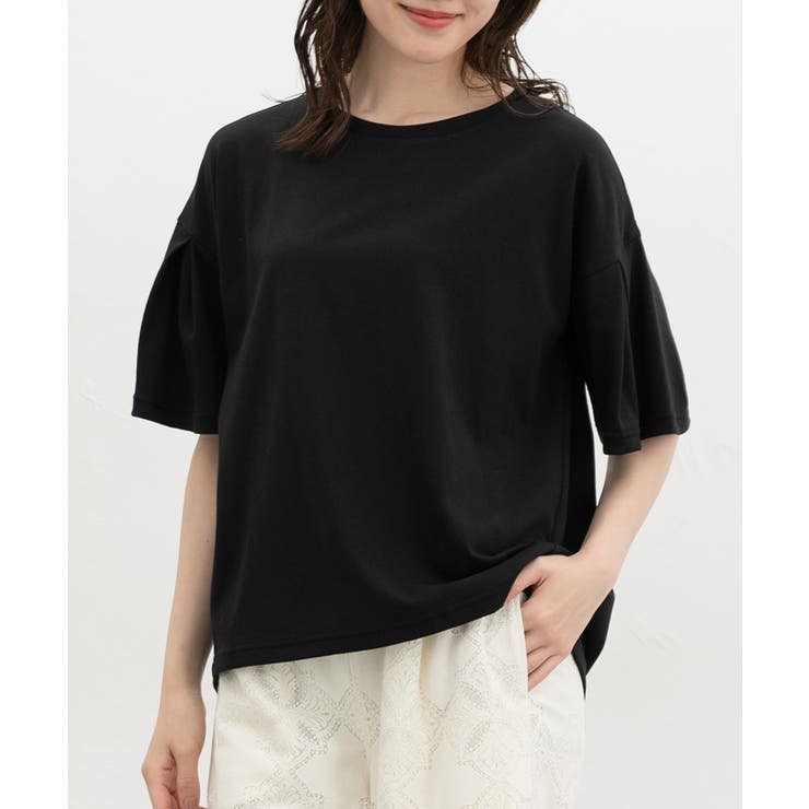 ブラック | トップス Tシャツ ５分袖Tシャツ | Honeys