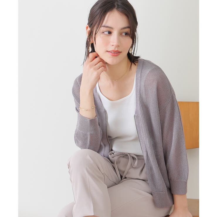 モカ | トップス カーディガン メッシュ編み | Honeys