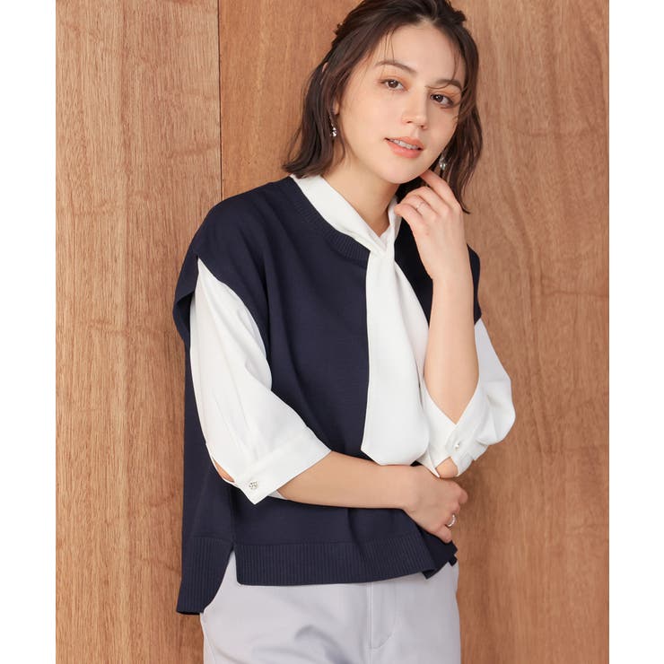ネイビー | トップス ベスト ジレ | Honeys