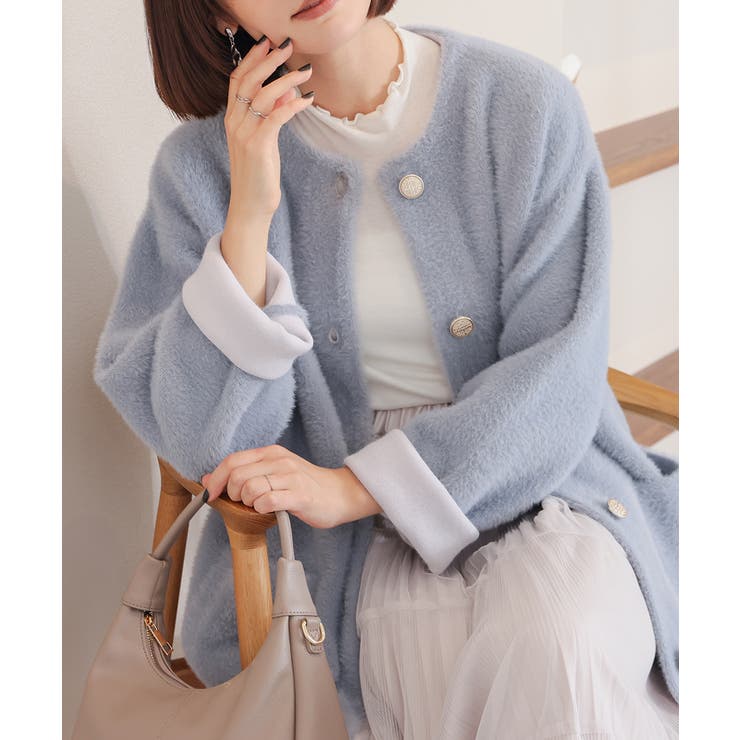 スモーキーブルー | アウター ライトアウター コーディガン | Honeys