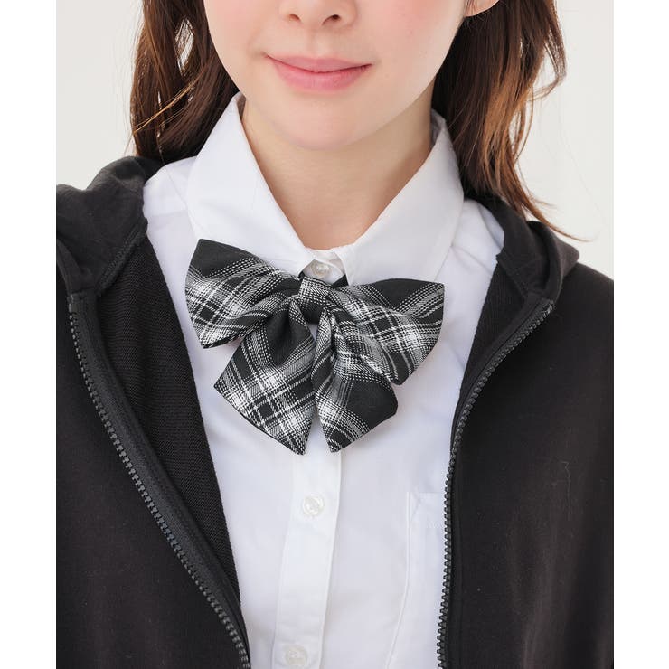 クロチェック | リボン チェック柄 制服リボン | Honeys