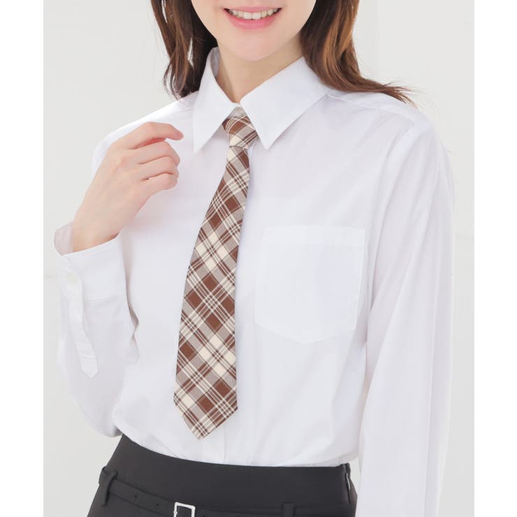 ベージュ×チャ | ネクタイ チェック柄 制服ネクタイ | Honeys