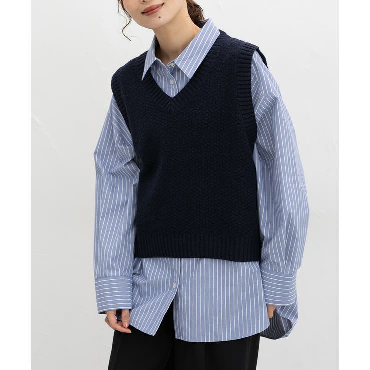 ネイビー | トップス ベスト ジレ | Honeys