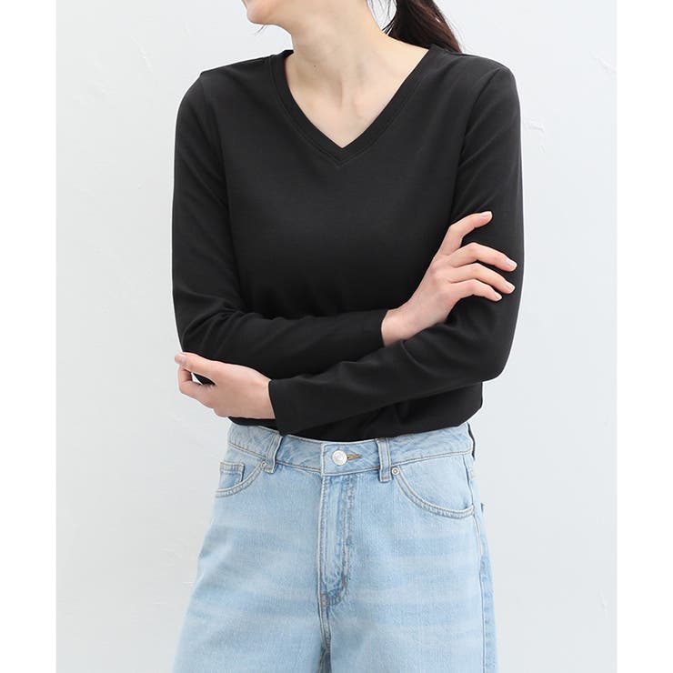 ブラック | トップス 長袖 Vネック | Honeys