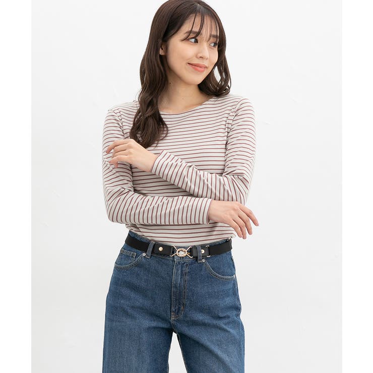 グレー×ピンク | トップス カットソー 長袖 | Honeys