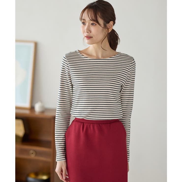 ベージュ×クロ | トップス カットソー 長袖 | Honeys