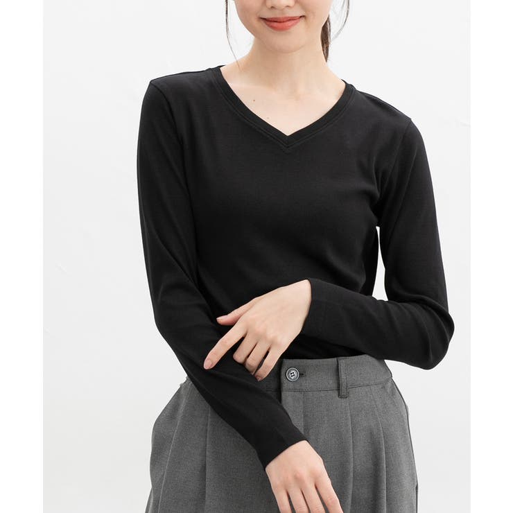 ブラック | トップス カットソー 長袖 | Honeys