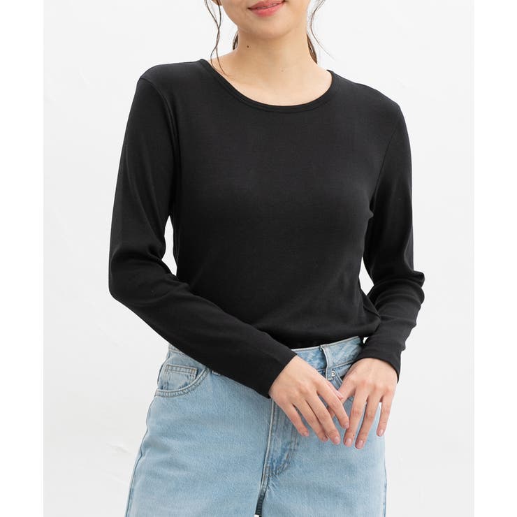 ブラック | トップス カットソー 長袖 | Honeys