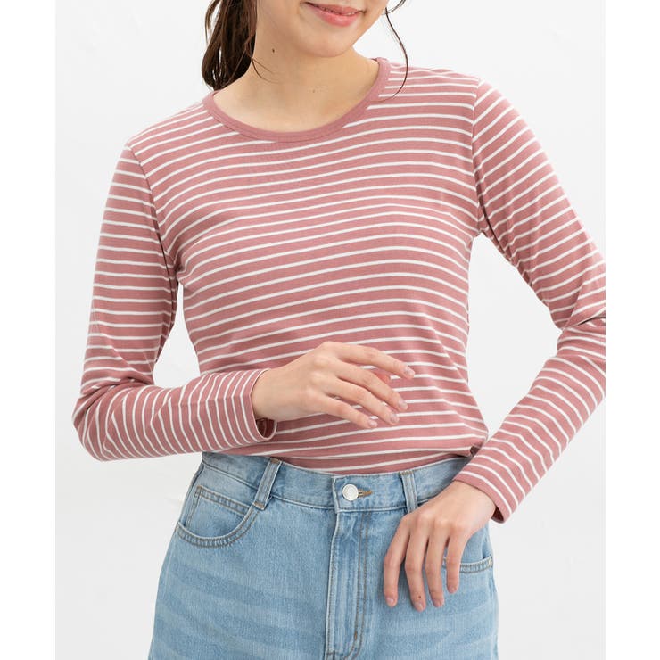 ピンク×オフ | トップス カットソー 長袖 | Honeys