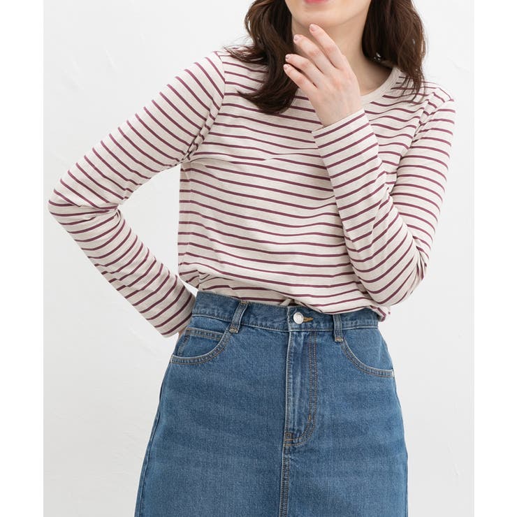 パープルボーダー | トップス Tシャツ ロンＴ | Honeys