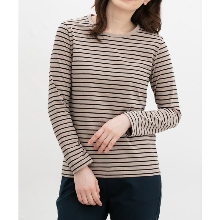 ベージュ×クロ | トップス Tシャツ ロンＴ | Honeys