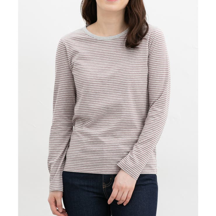 杢グレー×ピンク | トップス Tシャツ ロンＴ | Honeys