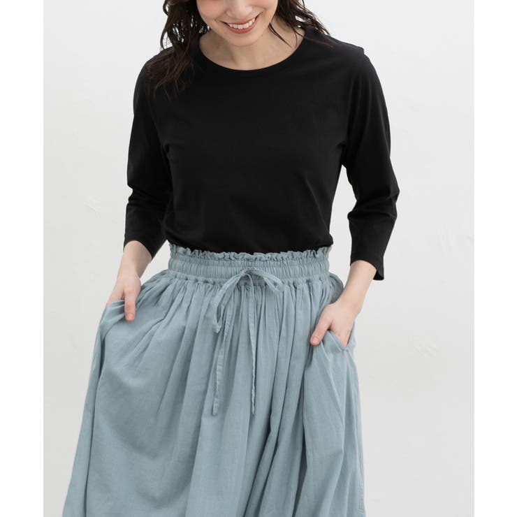 ブラック | トップス Tシャツ ７分袖Tシャツ | Honeys