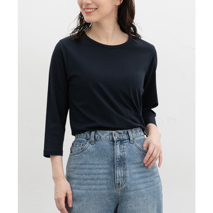 ネイビー | トップス Tシャツ ７分袖Tシャツ | Honeys