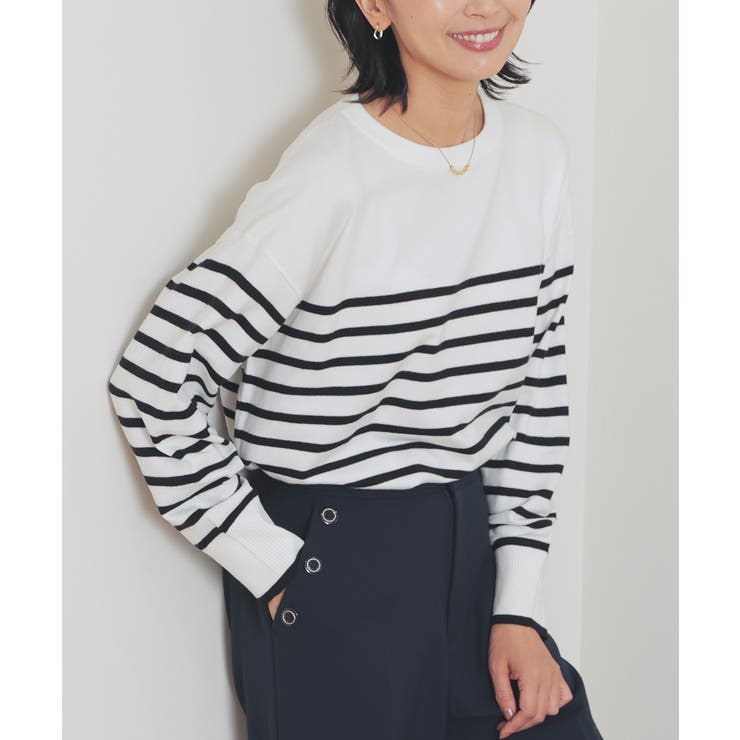 アイボリー×クロ | トップス ニット セーター | Honeys