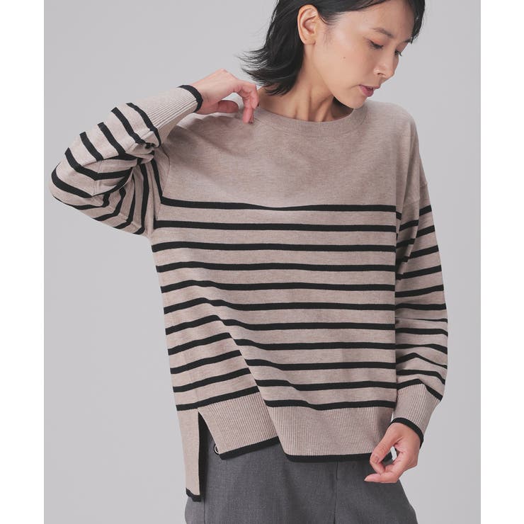 ベージュ×クロ | トップス ニット セーター | Honeys