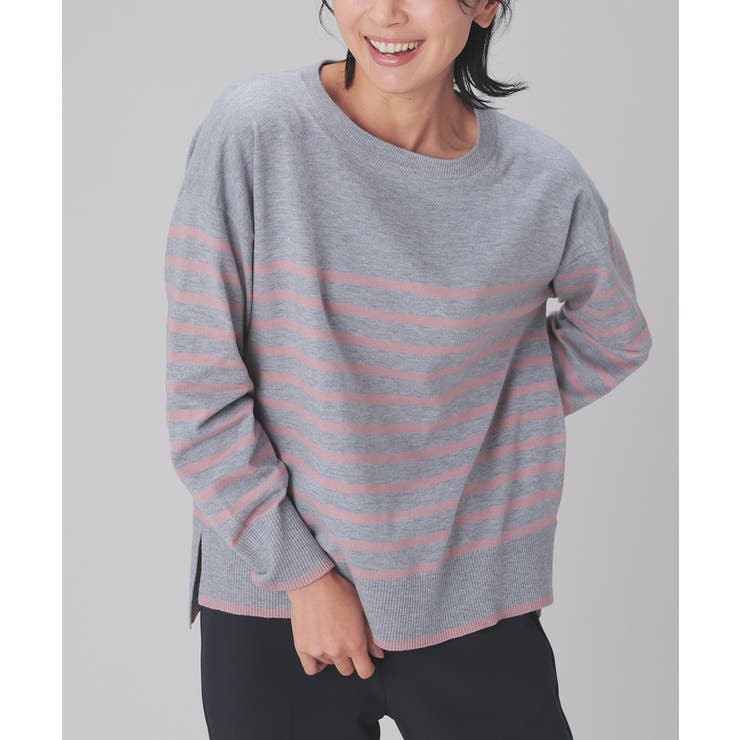 杢グレー×ピンク | トップス ニット セーター | Honeys