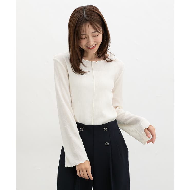 アイボリー | トップス カットソー 長袖 | Honeys