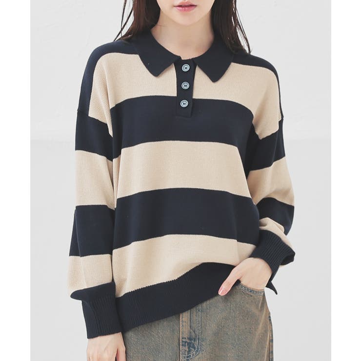 コン×ベージュ | トップス ニット セーター | Honeys