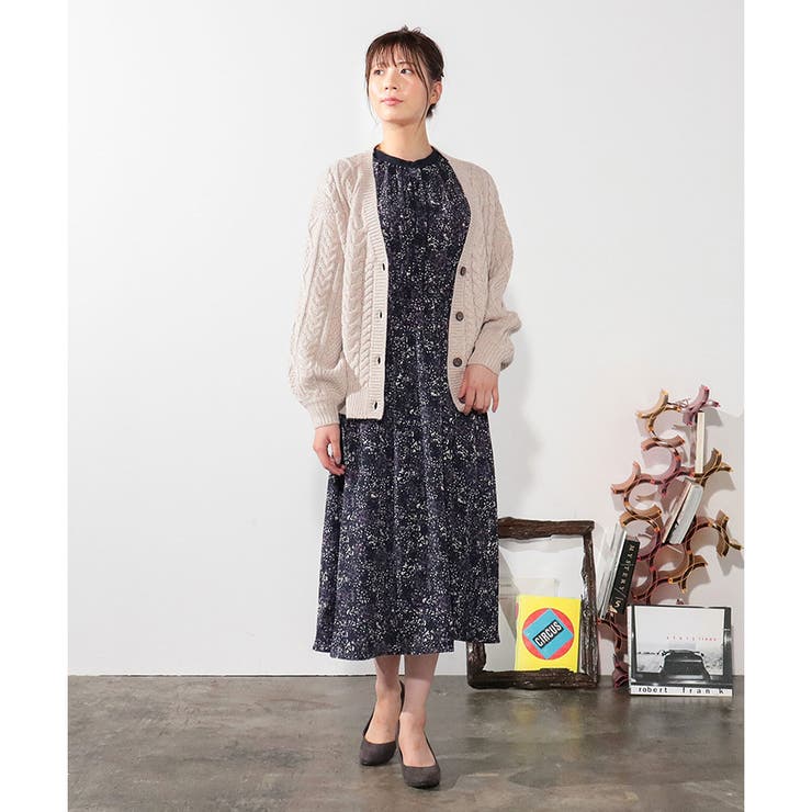 【ハニーズ】ケーブル編Ｖカーデ【WEB限定LLサイズ有】 | Honeys | 詳細画像6 
