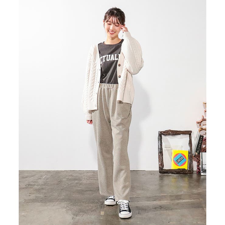 【ハニーズ】ケーブル編Ｖカーデ【WEB限定LLサイズ有】 | Honeys | 詳細画像2 