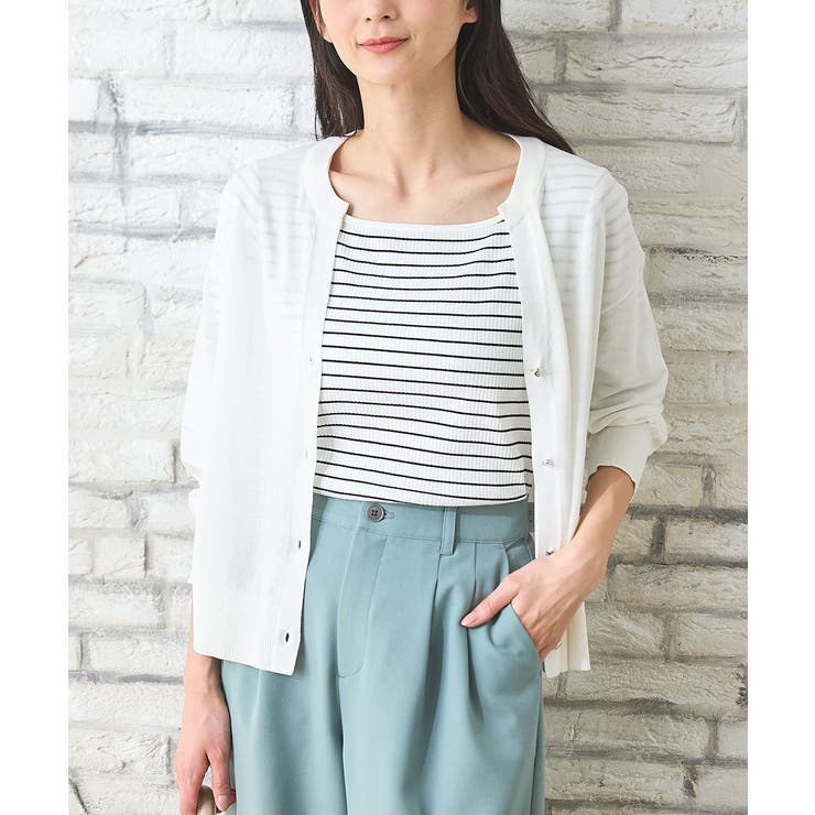 アイボリー | 【ハニーズ】トップス カーディガン キーネックカーデ | Honeys