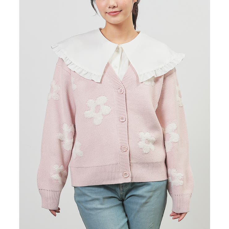ピンク花柄 | トップス カーディガン 長袖 | Honeys