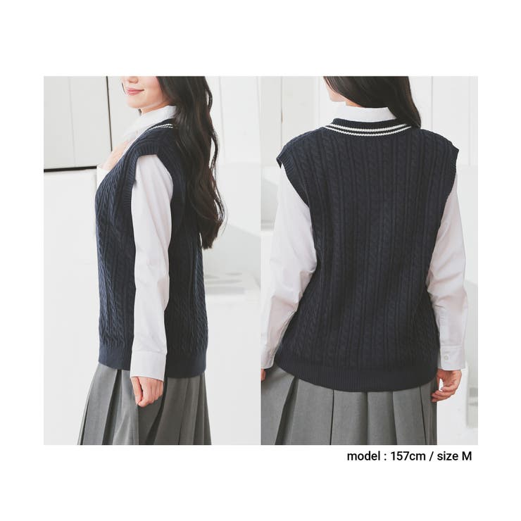 トップス ベスト ニット | Honeys | 詳細画像11 
