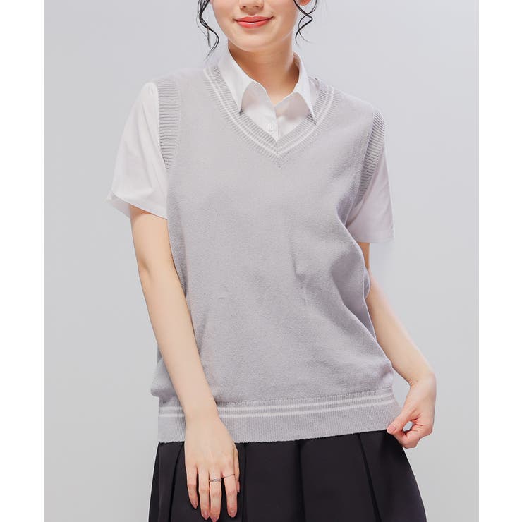 杢グレー | トップス ベスト スクールベスト | Honeys