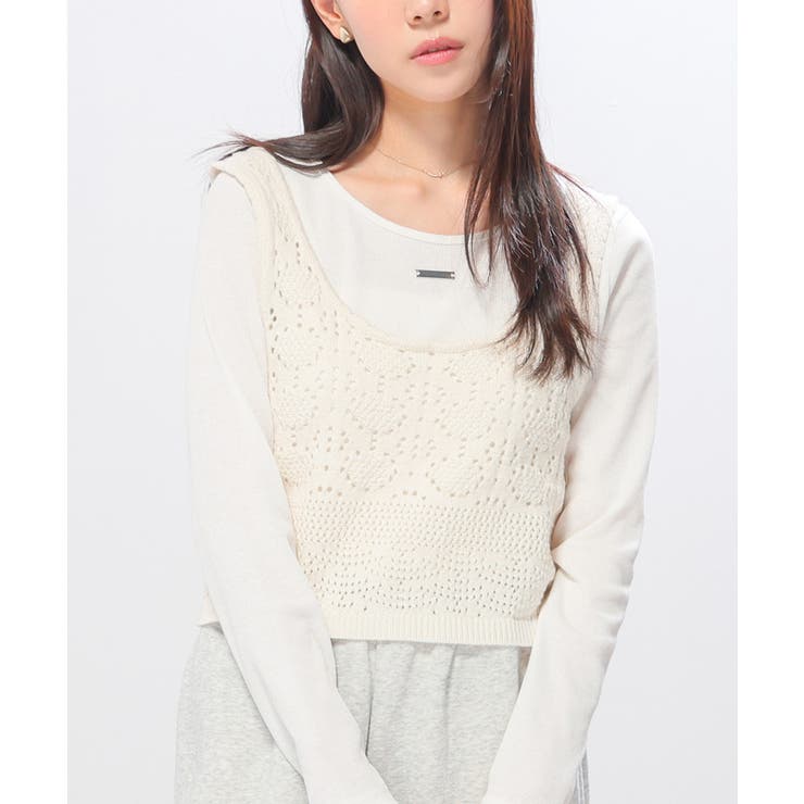 アイボリー | トップス ビスチェ ニット | Honeys