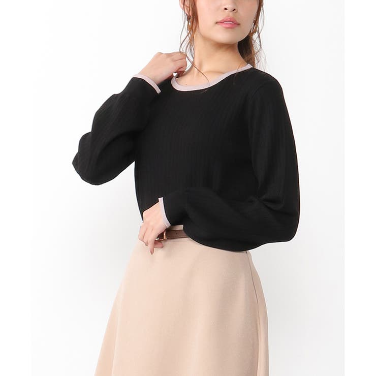 ブラック | トップス ニット 長袖 | Honeys
