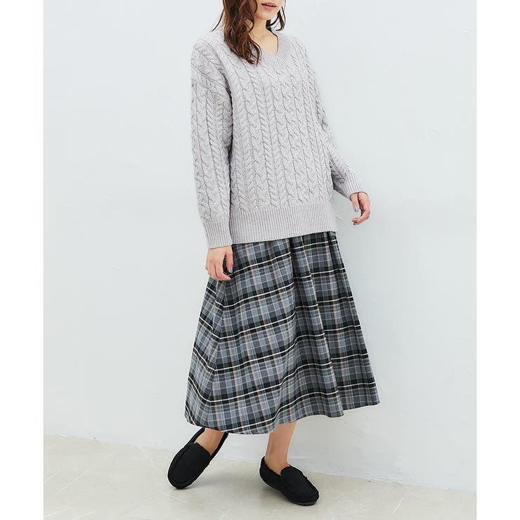 【ハニーズ】ケーブル編Ｖネック | Honeys | 詳細画像6 