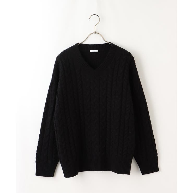 【ハニーズ】ケーブル編Ｖネック | Honeys | 詳細画像17 