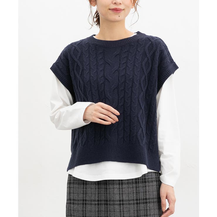 ネイビー | トップス ベスト Tシャツ | Honeys