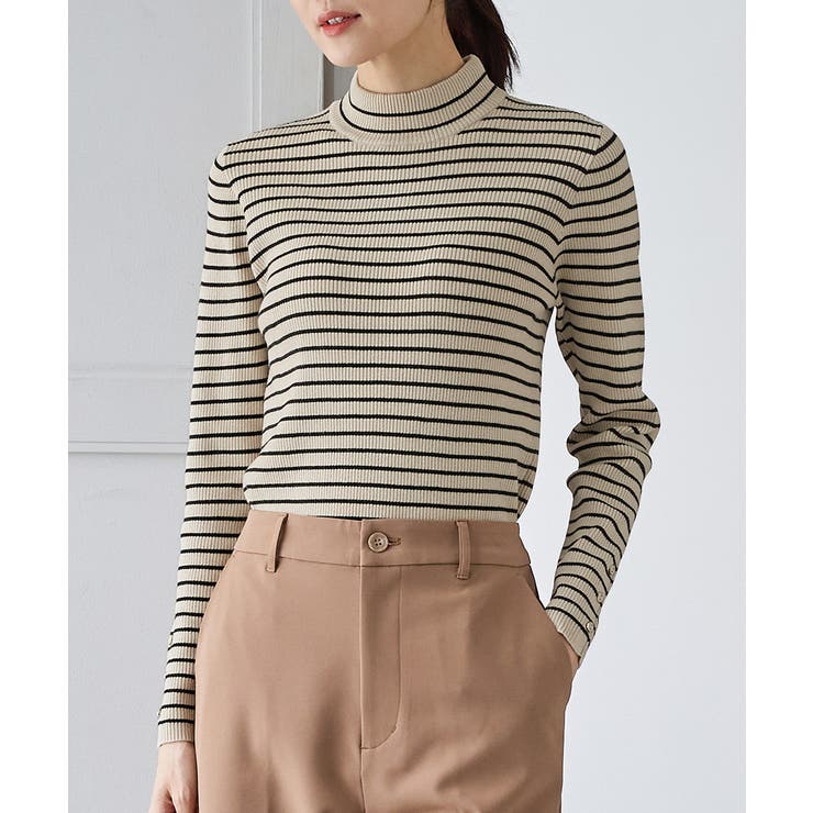 ベージュ×クロ | トップス ニット セーター | Honeys