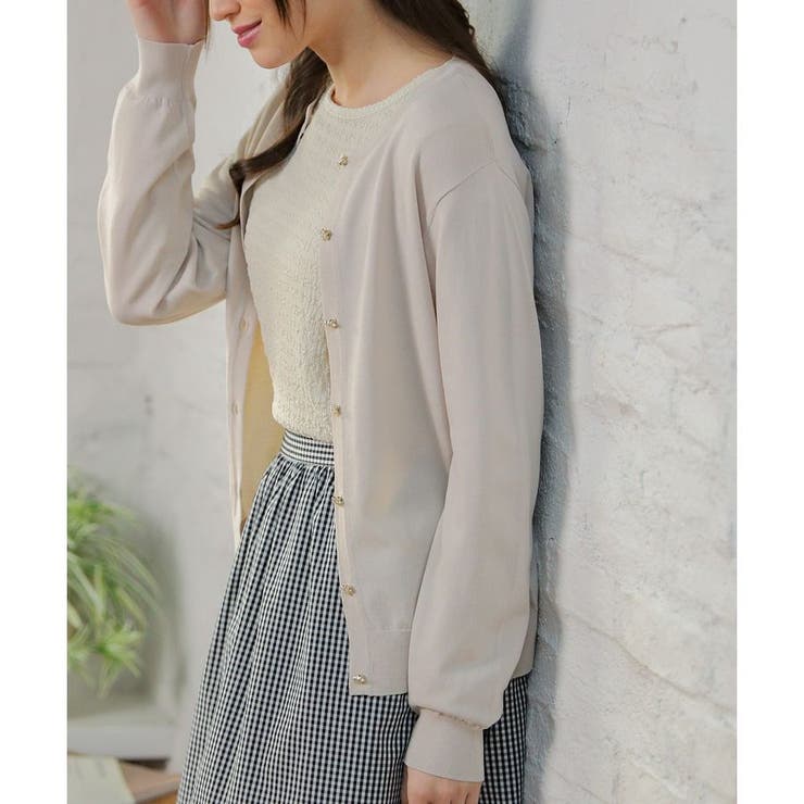 ライトベージュ | 【ハニーズ】トップス カーディガン 8分袖 | Honeys