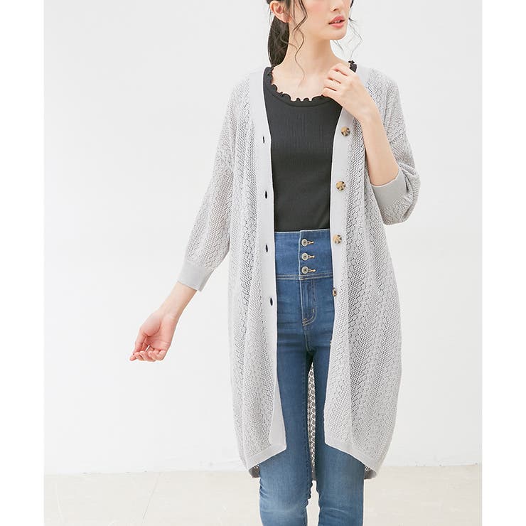 トップス ロングカーディガン 7分袖 品番 Hnsw Honeys ハニーズ のレディース ファッション通販 Shoplist ショップリスト