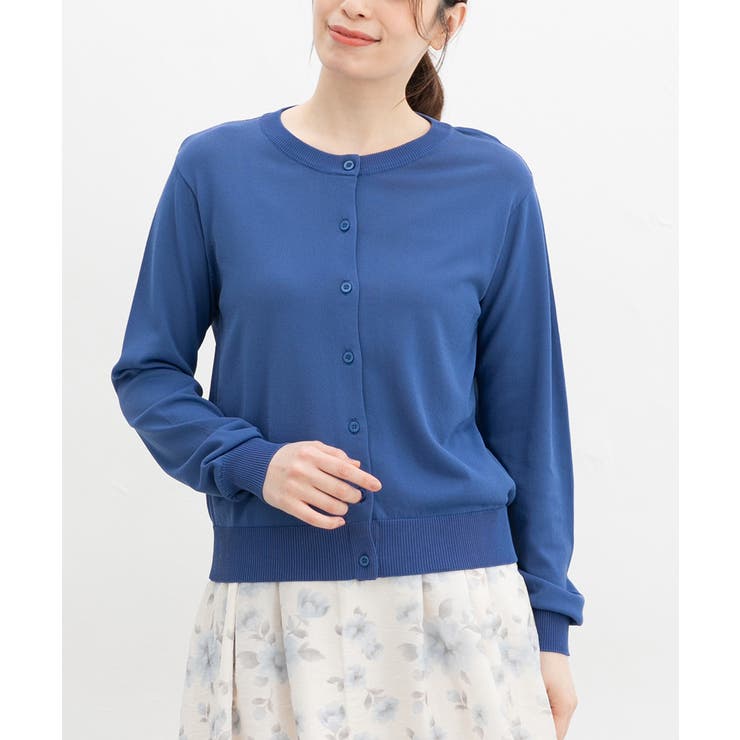 ゴルフ レディース マルボン カーディガン トップス セーター 長袖（ブルー） ゴルフ レディース マルボン カーディガン トップス セーター