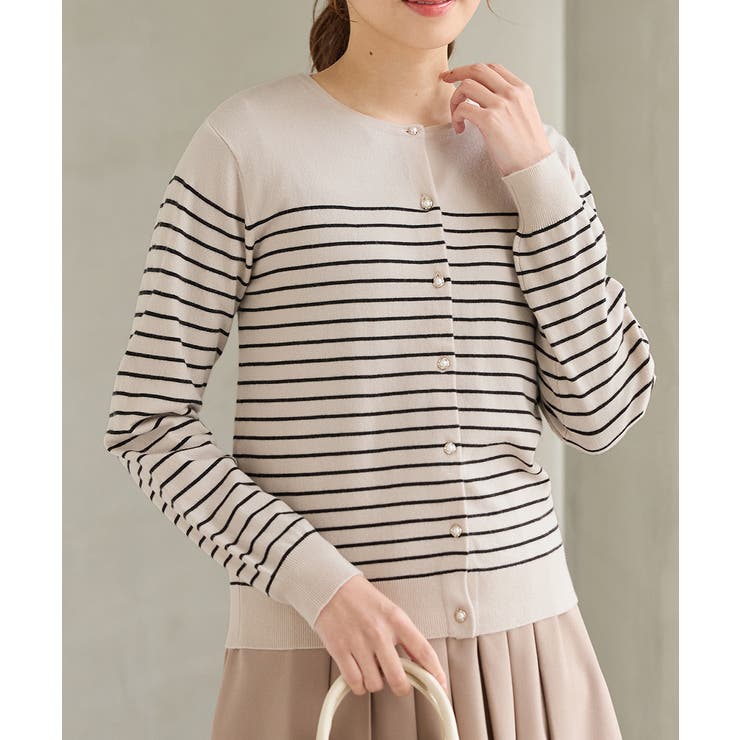 ベージュ×クロ | トップス カーディガン 長袖 | Honeys
