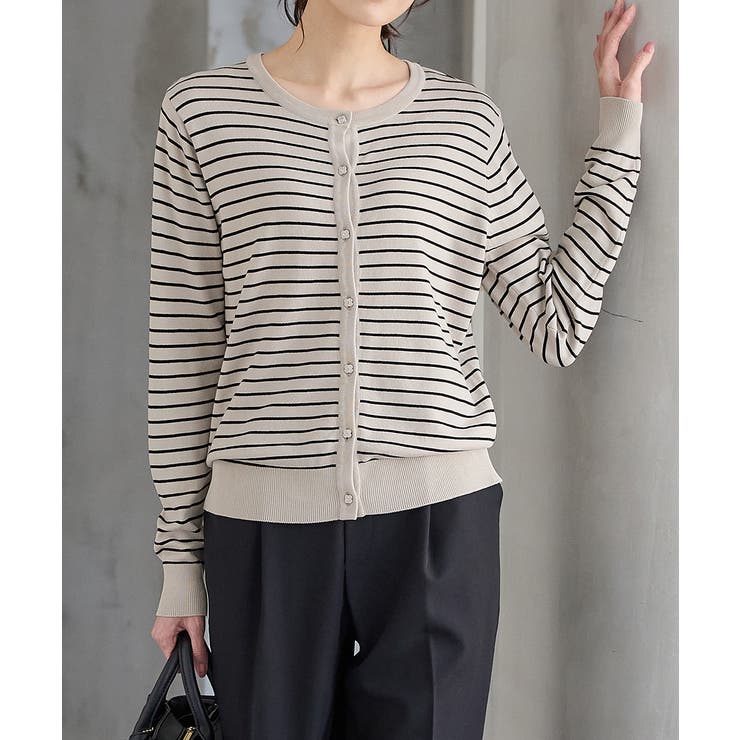 ベージュ×クロ | トップス カーディガン 長袖 | Honeys