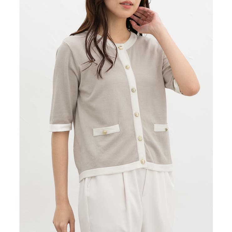 グレージュ | トップス カーディガン 半袖 | Honeys