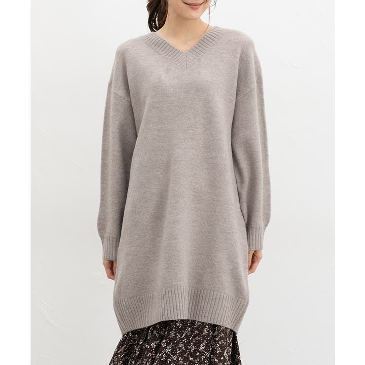 杢モカ | ワンピース 長袖 ひざ丈 | Honeys