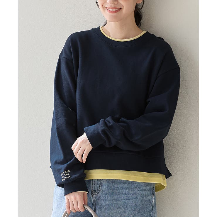 ネイビー | トップス スウェット 長袖 | Honeys