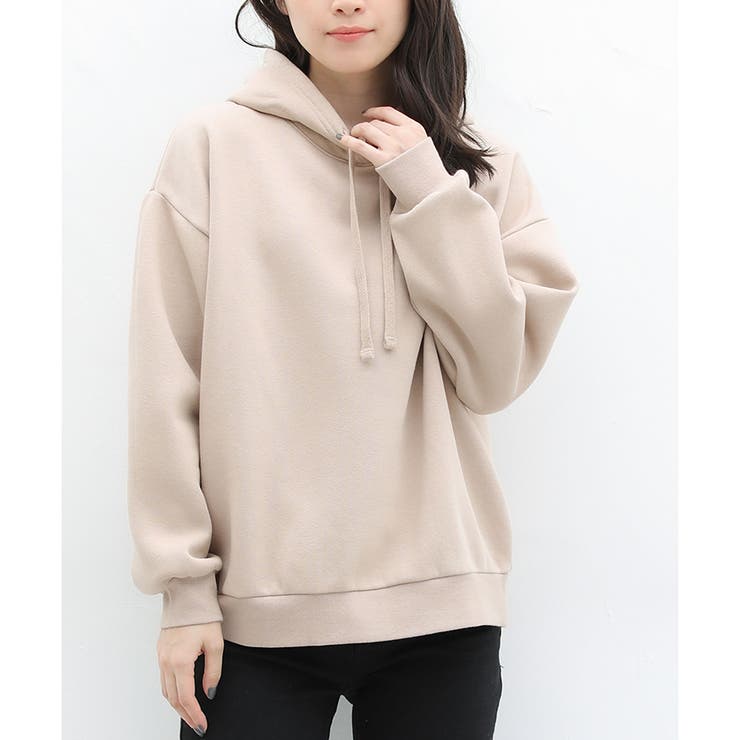 ベージュ | 【ハニーズ】裏起毛パーカー | Honeys